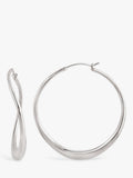 Dinny Hall Wave large hoop earrings in silver (British brand)