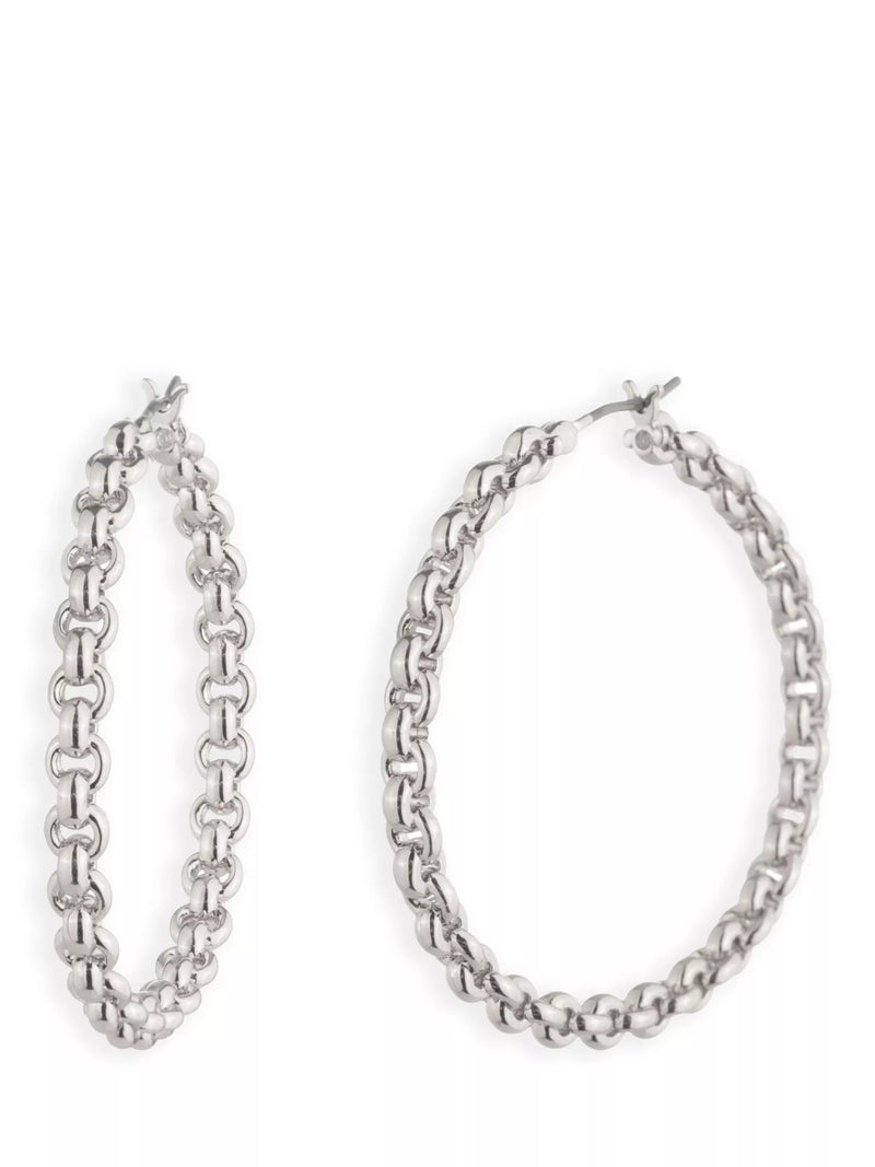 Lauren Ralph Lauren Beckett silver chain hoop earrings - British product