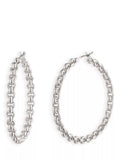 Lauren Ralph Lauren Beckett silver chain hoop earrings - British product