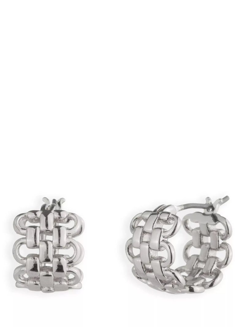 Lauren Ralph Lauren silver chain huggie earrings, UK version