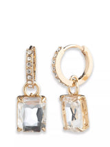 John Lewis Ralph Lauren Pavé Huggie Drop Earrings Gold/Crystal- Buy online at McGrocer