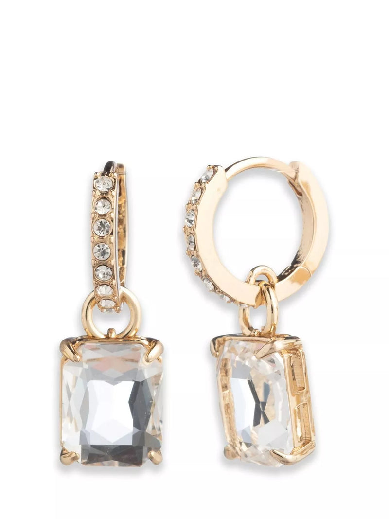 Ralph Lauren huggie drop earrings gold tone glass stones, imported from the UK