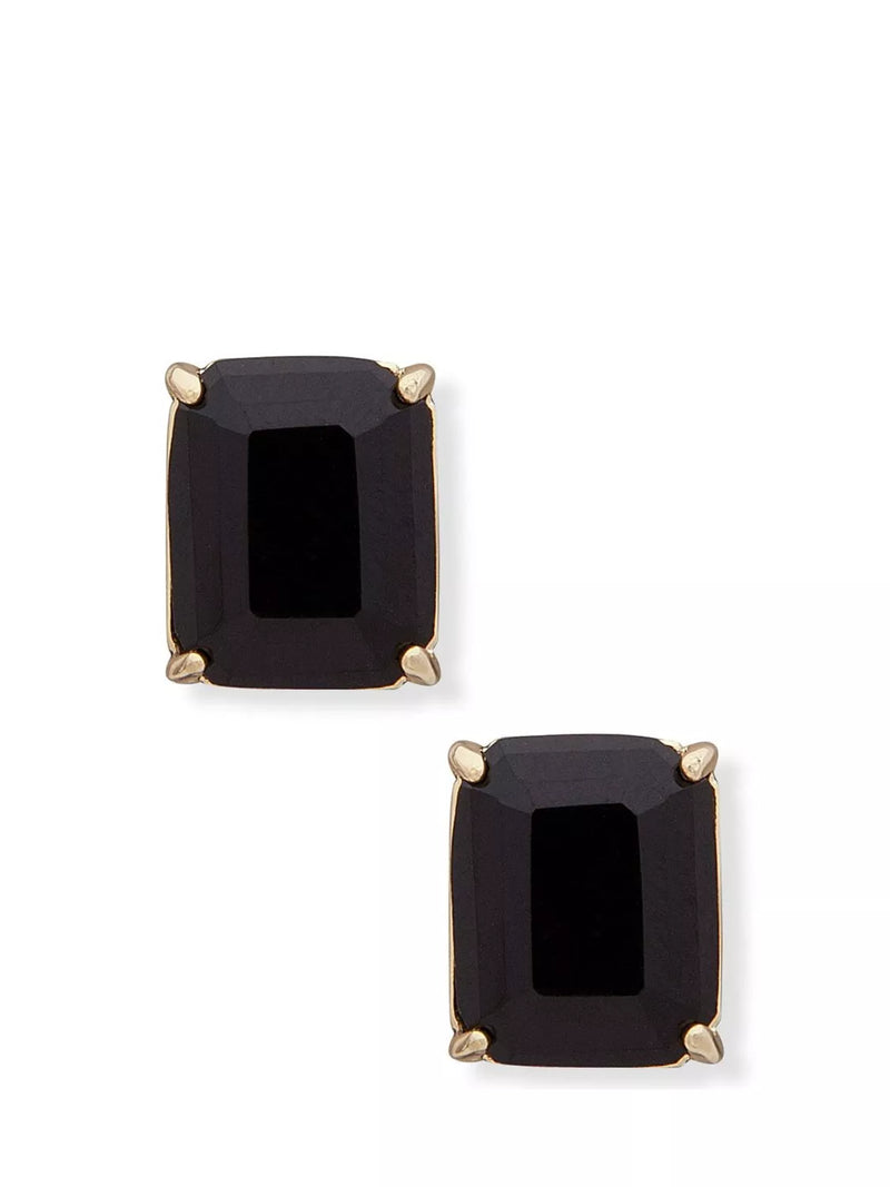 Ralph Lauren rectangular stud earrings gold jet UK version