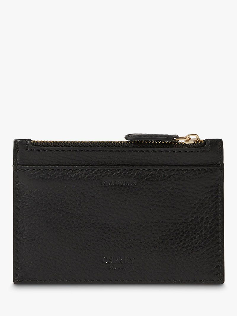 Osprey London deboss leather zip top card holder - British product