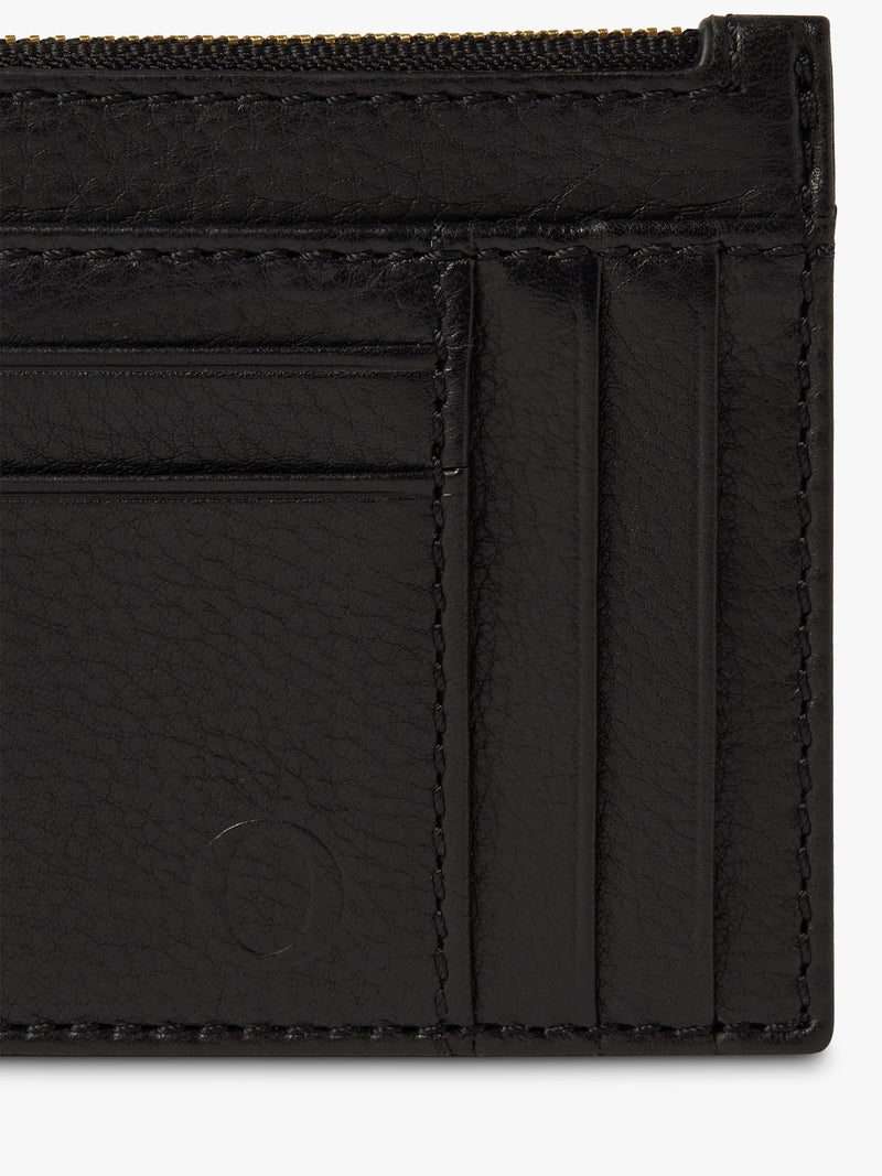Osprey London deboss leather zip top card holder - British product