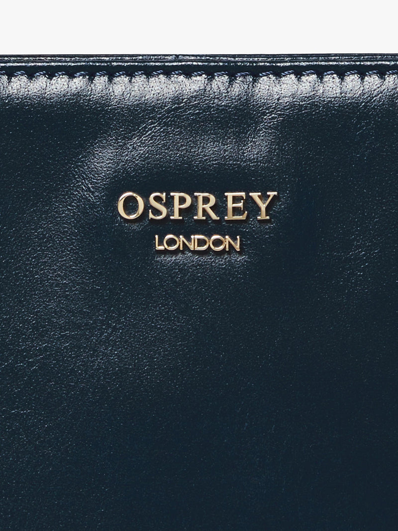 OSPREY LONDON Mini Adaline grab bag in French Navy leather (British brand)
