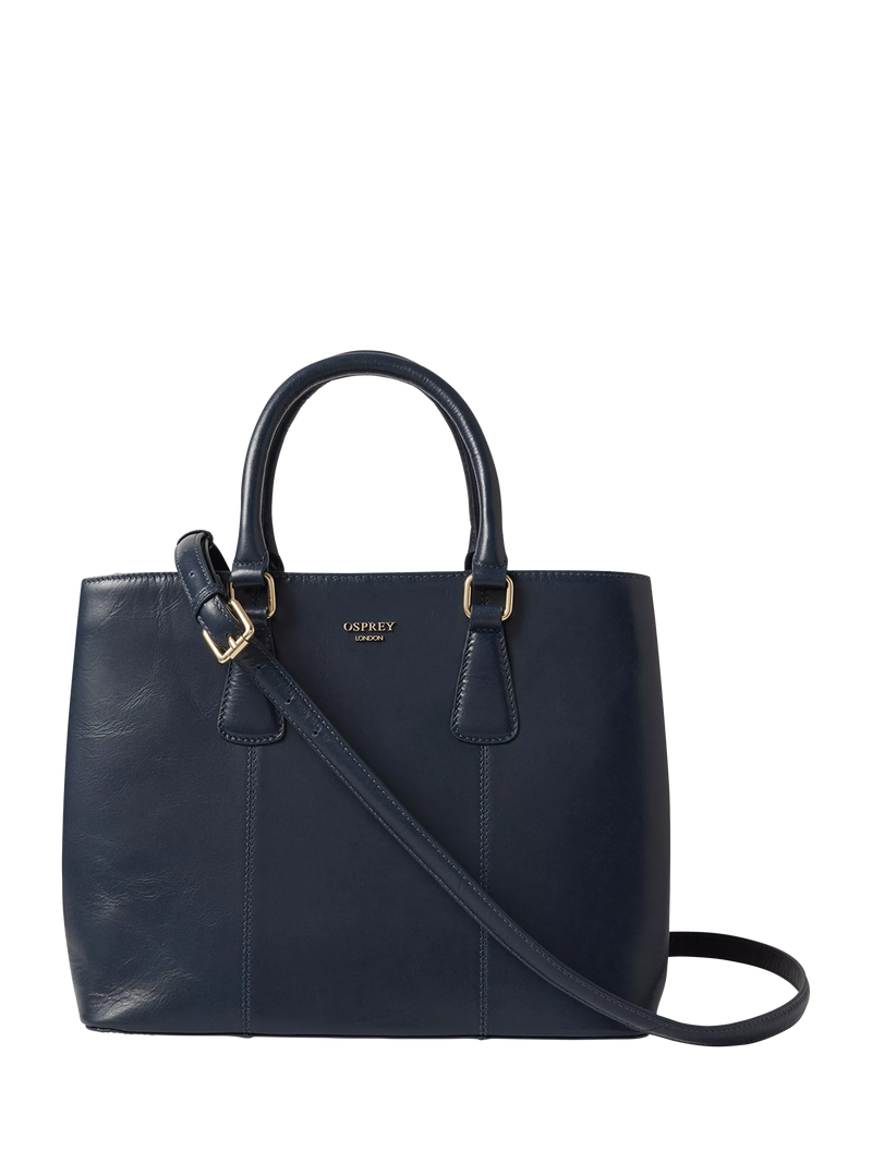 OSPREY LONDON Adaline leather work bag French Navy, UK version