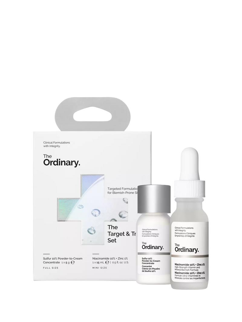 The Ordinary Target & Treat skincare gift set with Niacinamide and Sulfur (British brand)