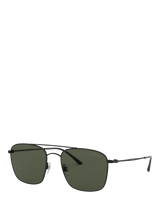 John Lewis Giorgio Armani AR6080 Men's Square Sunglasses, Matte Black/Green- Buy online at McGrocer