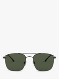 Giorgio Armani square sunglasses matte black green lens (British brand)