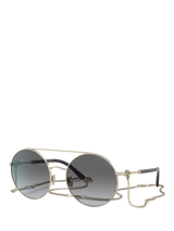 John Lewis Giorgio Armani AR6135 Women's Round Sunglasses Pale Gold/Grey Gradient 56-19-140- Buy online at McGrocer