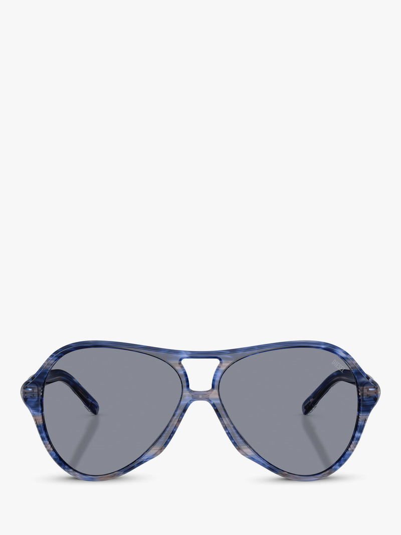 Diesel aviator sunglasses striated blue grey, UK version