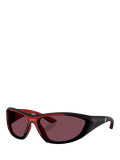 Scuderia Ferrari FZ6029U Women's Cat's Eye Sunglasses, Black/Red