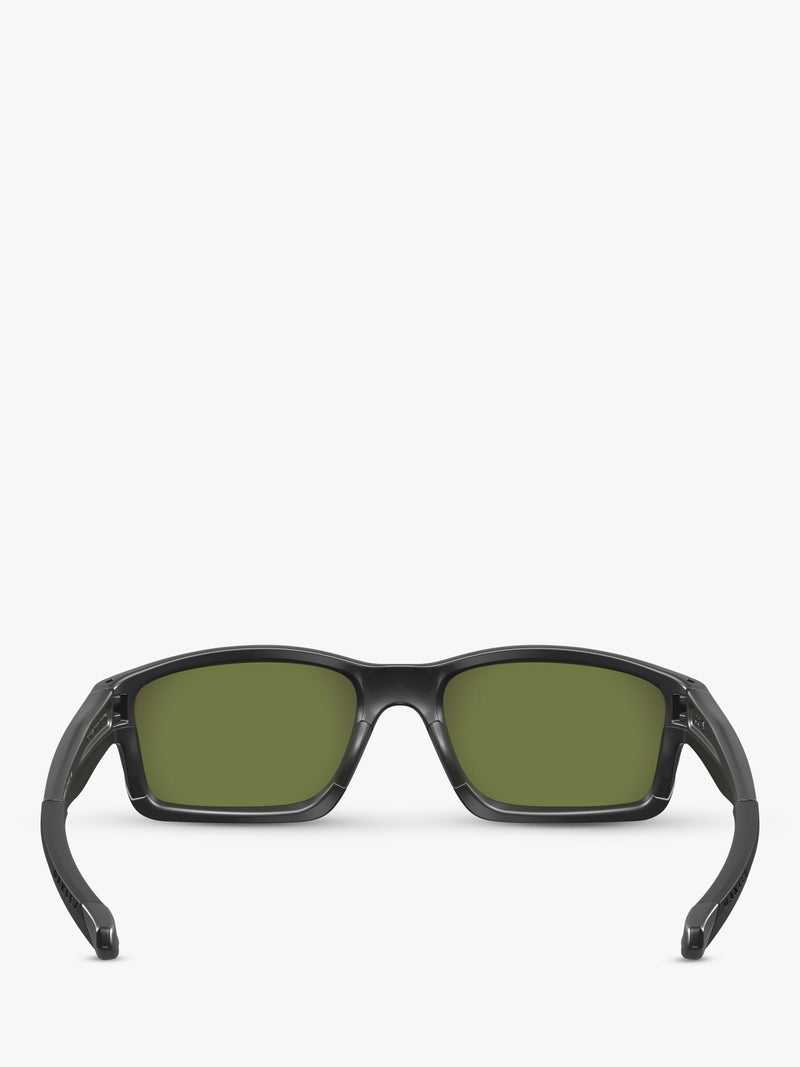 Oakley men's rectangular sunglasses with black frame, UK version