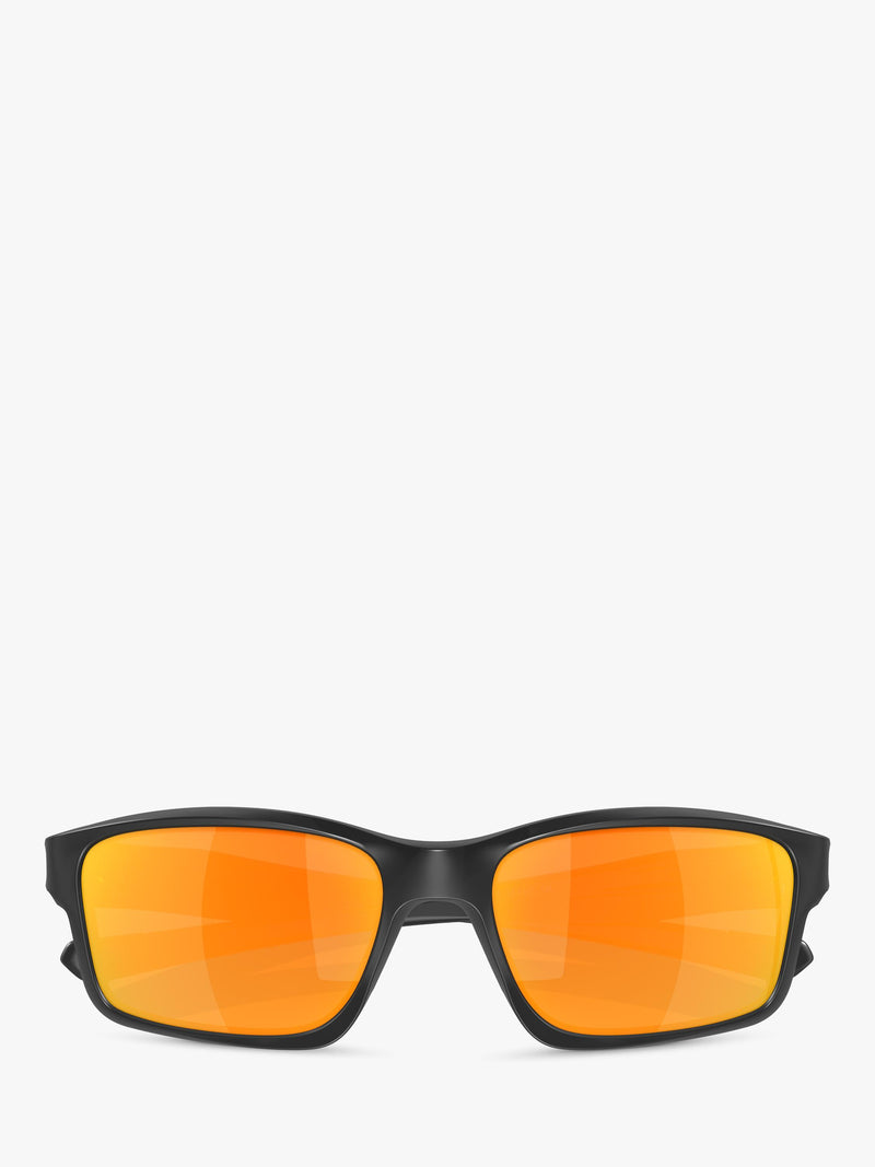 Oakley men's rectangular sunglasses with black frame, UK version