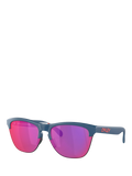 Oakley OO9374 square sunglasses with mirrored pink lenses, imported from the UK