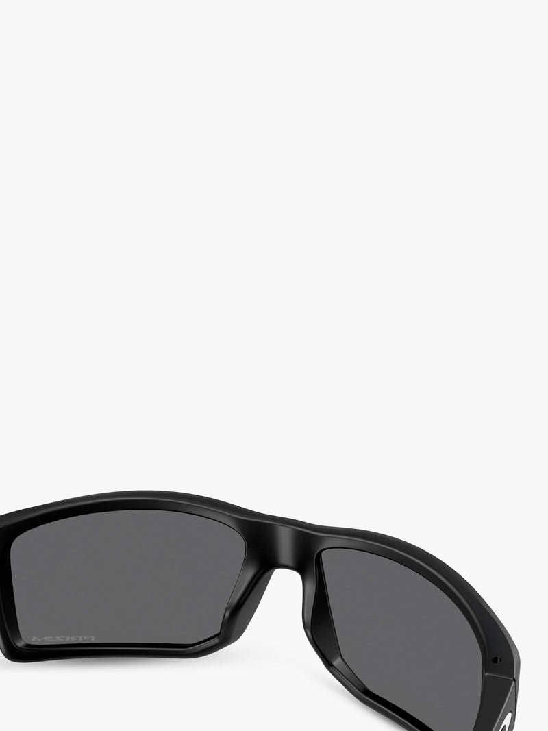 Oakley rectangular sunglasses matte black frame grey lenses UK version