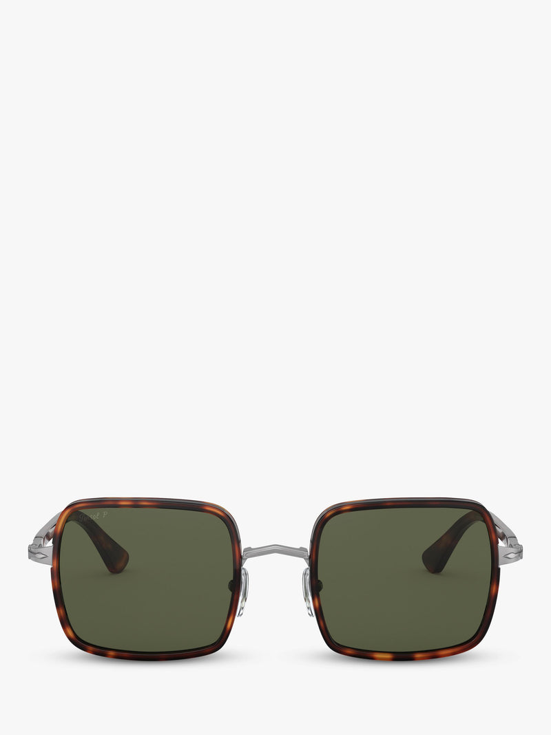 Persol PO2475S men's polarised square sunglasses Havana Green, UK version