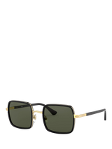 John Lewis Persol PO2475S Men's Square Sunglasses Black/Green- Buy online at McGrocer
