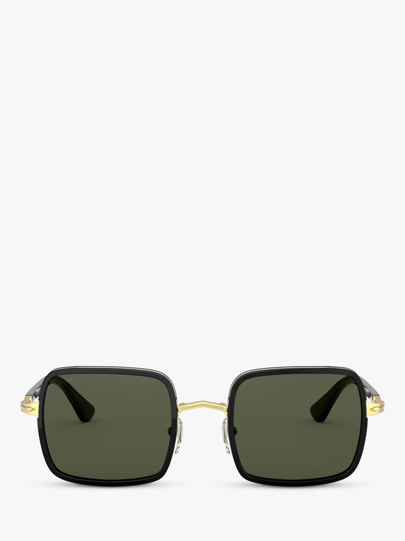 Persol PO2475S square sunglasses black frame green lenses - British product