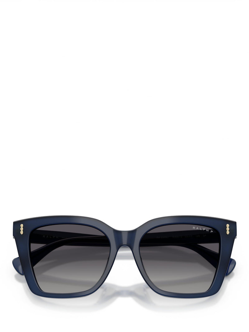 Ralph Lauren square sunglasses with blue frame and grey lenses (British brand)