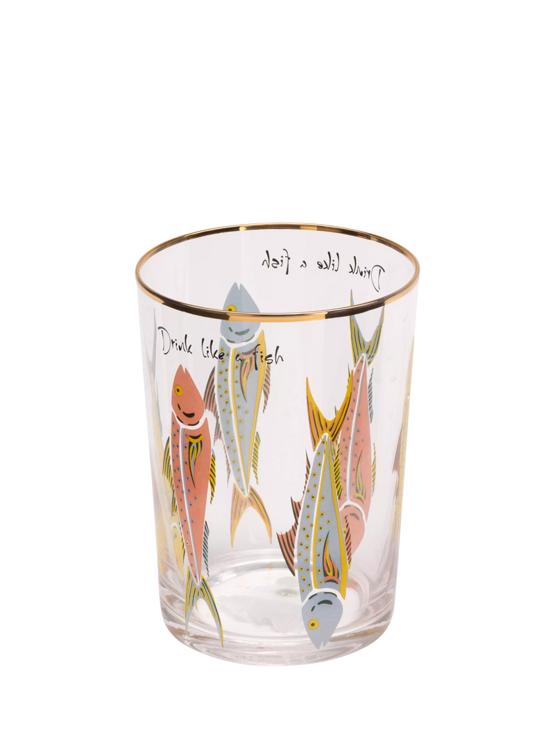 Yvonne Ellen fishes highball glass 500ml (British brand)