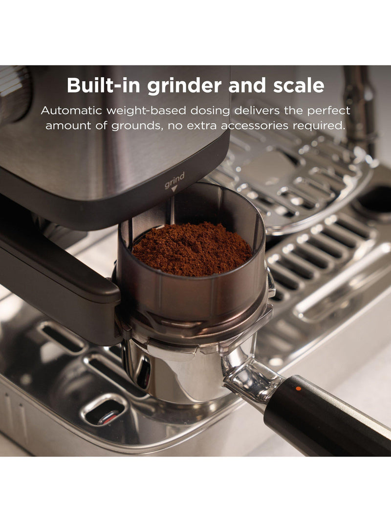 Ninja Luxe Café Mini Plus stainless steel bean to cup coffee machine, UK version
