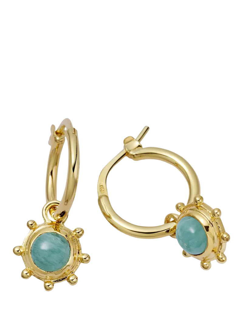 Daisy London gold-plated amazonite drop earrings (British brand)