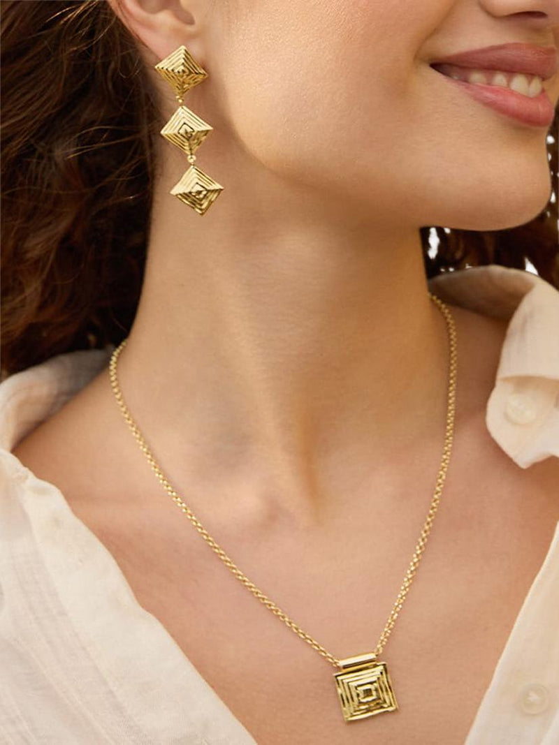 Daisy London gold drop earrings, imported from the UK