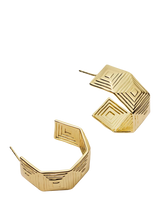 John Lewis Daisy London Away That Day Gold Hoop Earrings 24.5mm Drop- Buy online at McGrocer