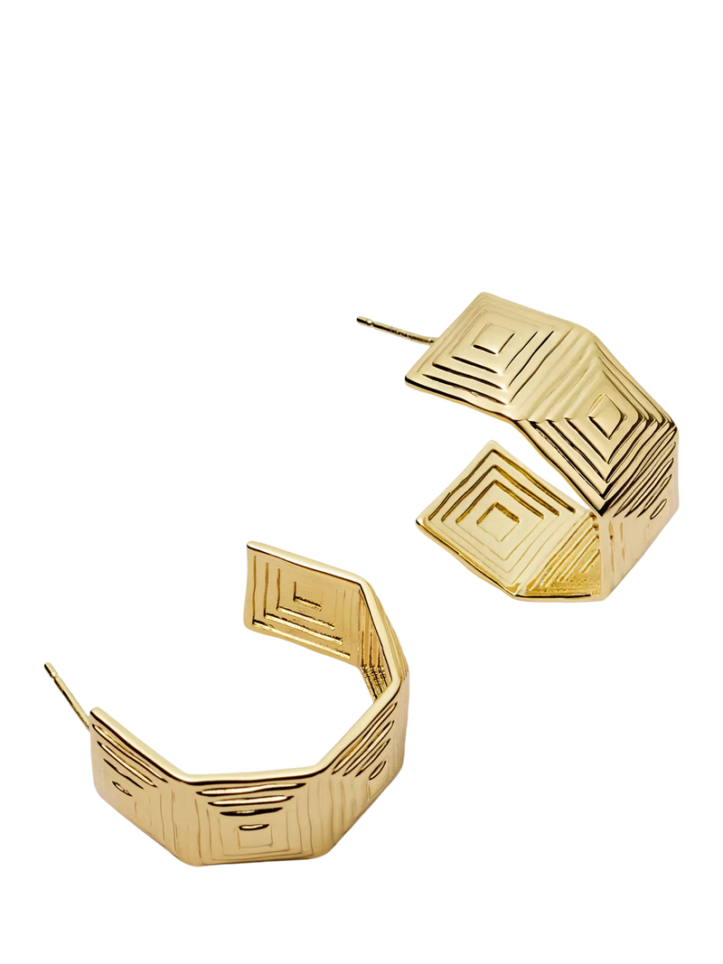 Daisy London gold plated hoop earrings, UK version