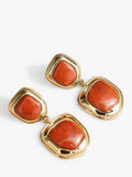 Daisy London Away That Day gold jasper stud earrings, imported from the UK