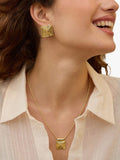 Daisy London gold stud earrings 20mm (British brand)