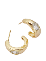 John Lewis Daisy London Estee Chunky Sapphire Hoop Earrings, Gold- Buy online at McGrocer