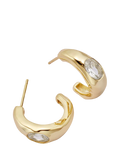 Daisy London gold hoop earrings with lab-grown sapphire (British brand)