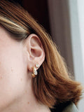 Daisy London gold hoop earrings with lab-grown sapphire (British brand)