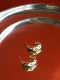 Daisy London gold hoop earrings with lab-grown sapphire (British brand)