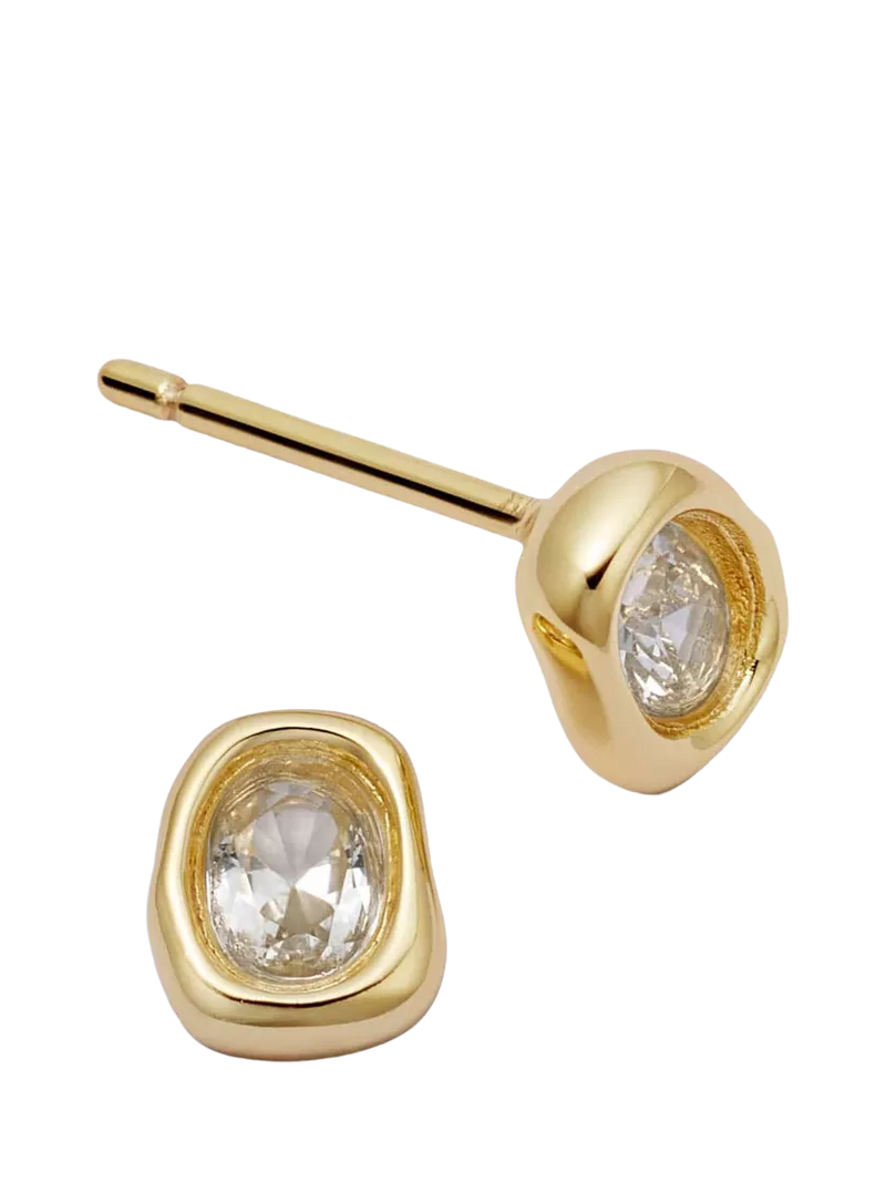 Daisy London Estee Sapphire Stud Earrings Gold 5mm UK version