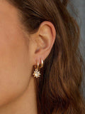 Daisy London moonstone drop earrings gold plated, imported from the UK