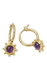 John Lewis Daisy London Amethyst Drop Earrings Gold- Buy online at McGrocer