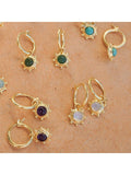 Daisy London gold plated amethyst drop earrings, imported from the UK