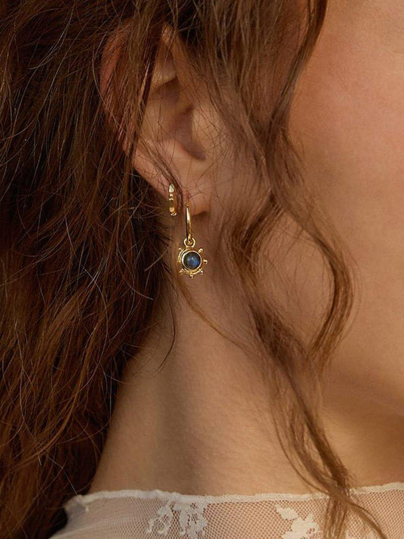 Daisy London labradorite drop earrings gold plated, UK version