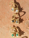 Daisy London labradorite drop earrings gold plated, UK version