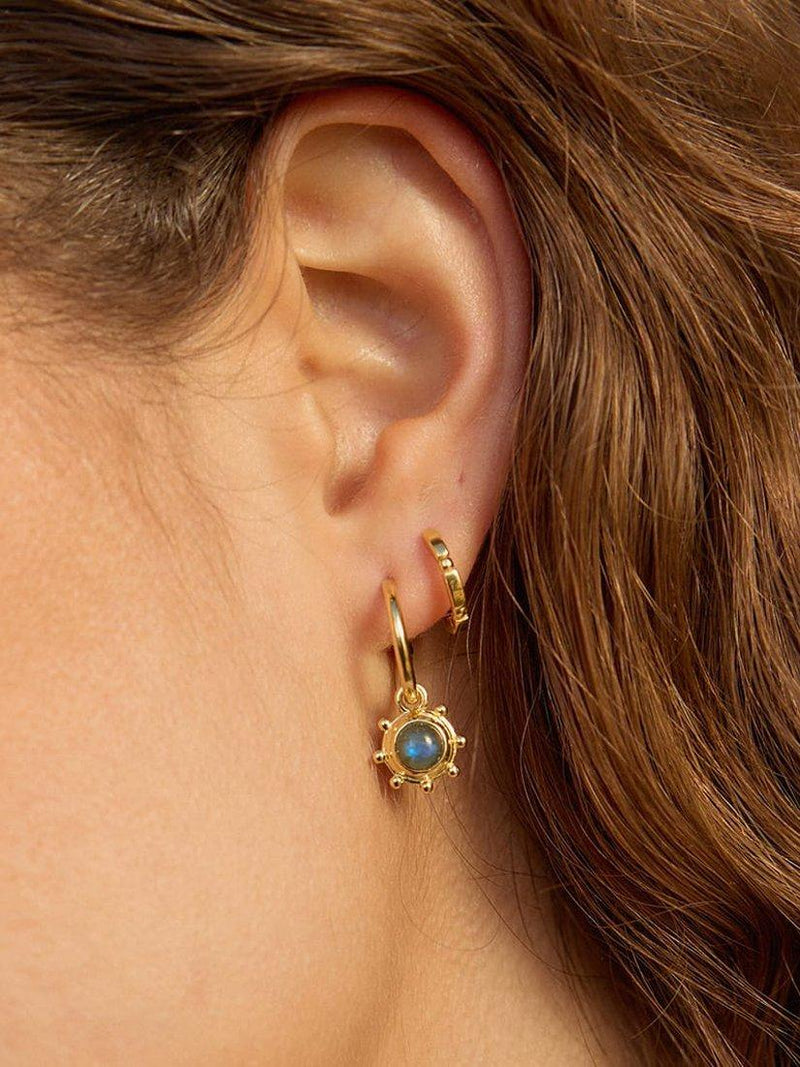 Daisy London labradorite drop earrings gold plated, UK version