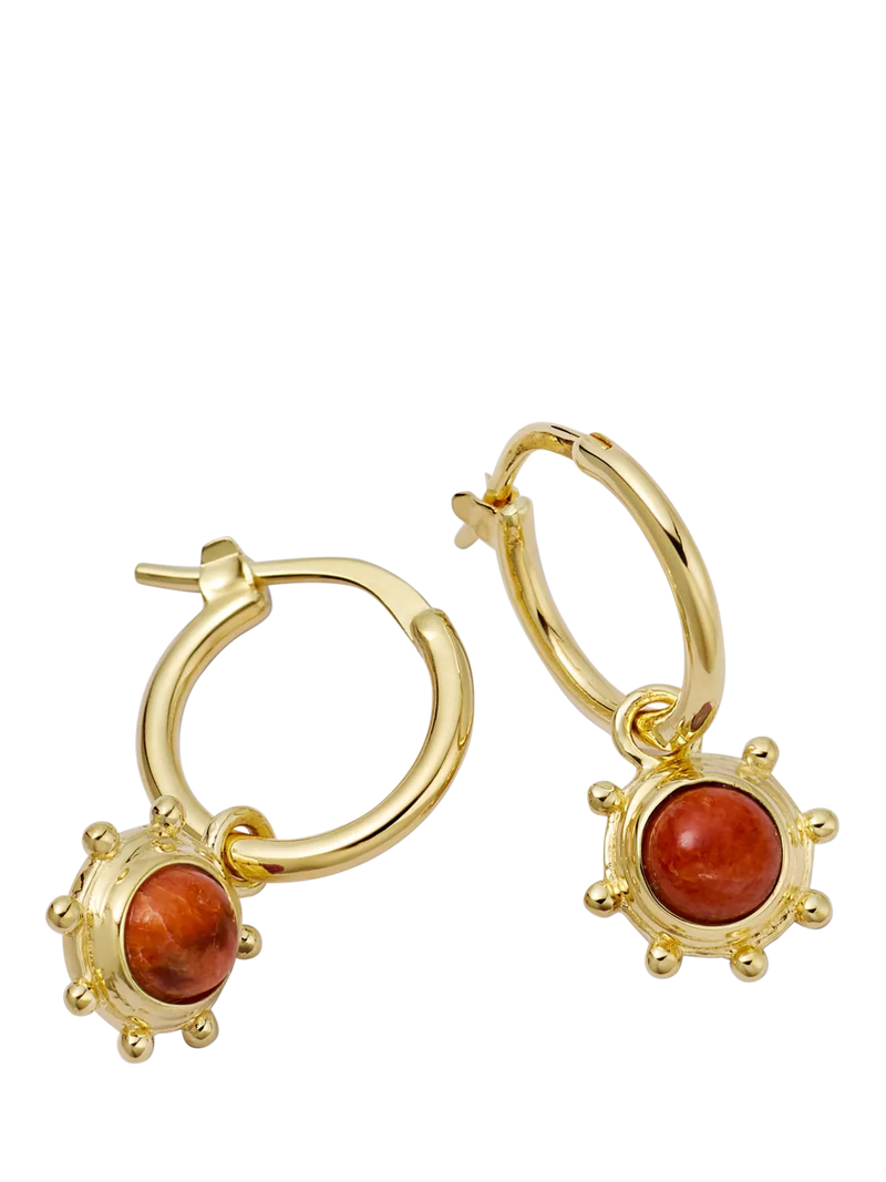 Daisy London coral drop earrings gold, UK version