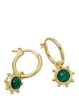 John Lewis Daisy London Malachite Drop Earrings Gold- Buy online at McGrocer