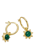 Daisy London malachite drop earrings in gold plated sterling silver (British brand)