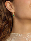 Daisy London malachite drop earrings in gold plated sterling silver (British brand)