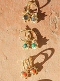 Daisy London malachite drop earrings in gold plated sterling silver (British brand)