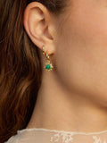 Daisy London malachite drop earrings in gold plated sterling silver (British brand)